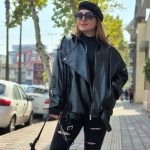 بامبر جکت چرم مشکی - مانتو پاتریس رشت
