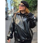بامبر جکت چرم مشکی - مانتو پاتریس رشت