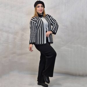 ست کت شلوار راه راه بافت - مانتو پاتریس رشت