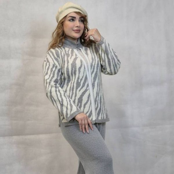 ست کت شلوار زبرا بافت - مانتو پاتریس رشت