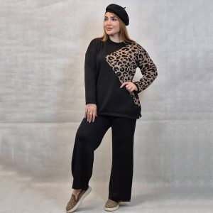 ست بلوز شلوار بافت پلنگی - مانتو پاتریس رشت