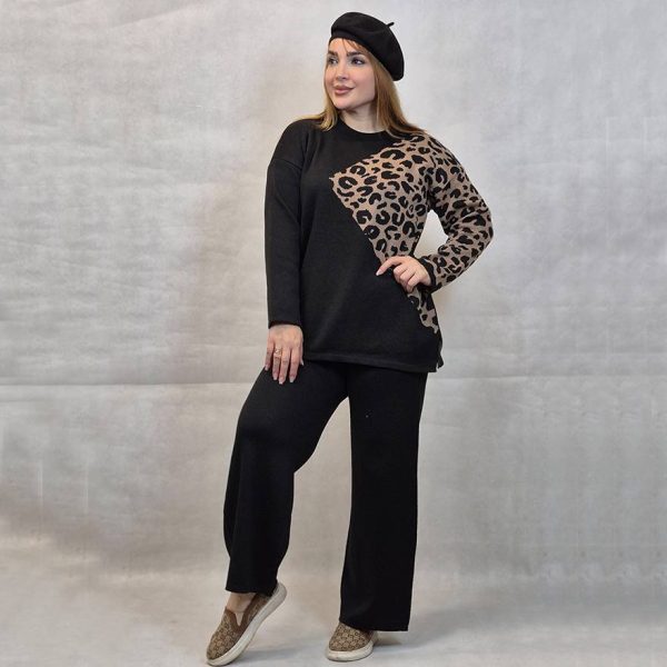 4660022-1 ست بلوز شلوار بافت پلنگی - مانتو پاتریس رشت