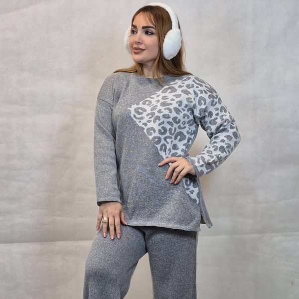 ست بلوز شلوار بافت پلنگی - مانتو پاتریس رشت