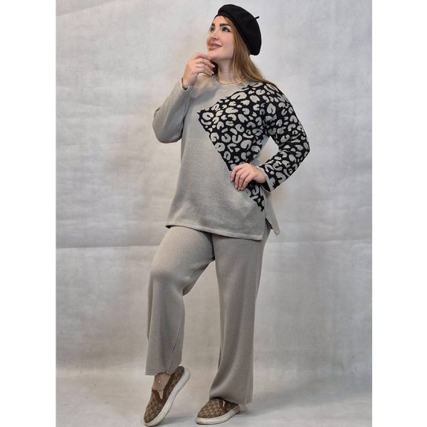 ست بلوز شلوار بافت پلنگی - مانتو پاتریس رشت