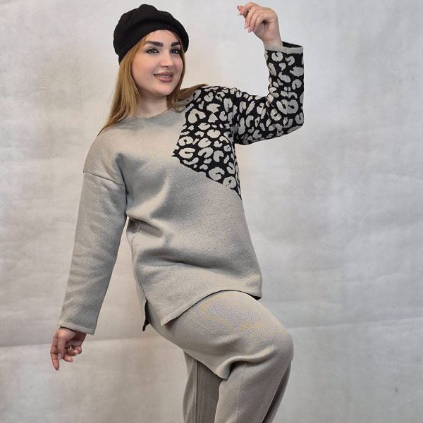 ست بلوز شلوار بافت پلنگی - مانتو پاتریس رشت