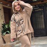 ست هودی شلوار بافت هندسی - مانتو پاتریس رشت