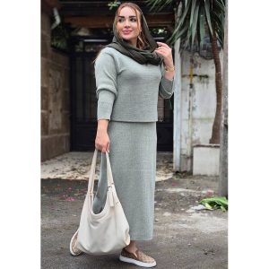 ست بلوز دامن بافت ساده - مانتو پاتریس رشت