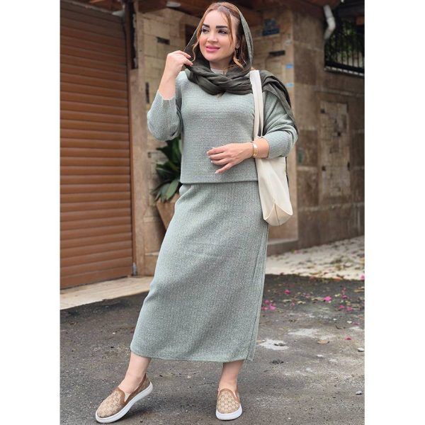 ست بلوز دامن بافت ساده