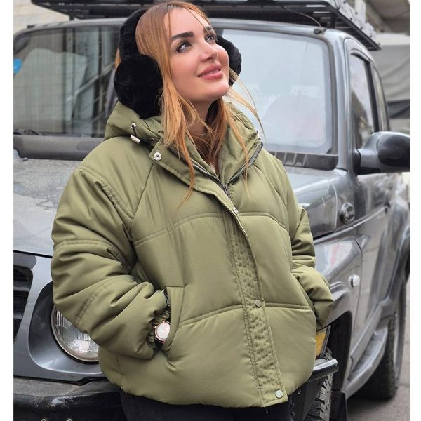 کاپشن کراپ کلاهدار - مانتو پاتریس رشت