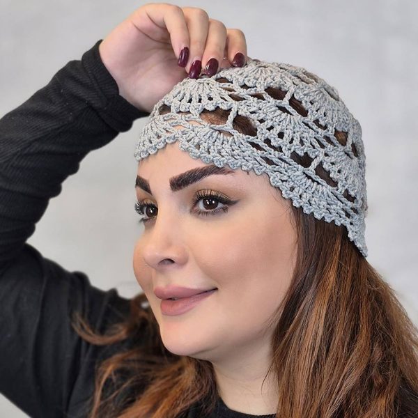 کلاه قلاب بافی رنگی - مانتو پاتریس رشت