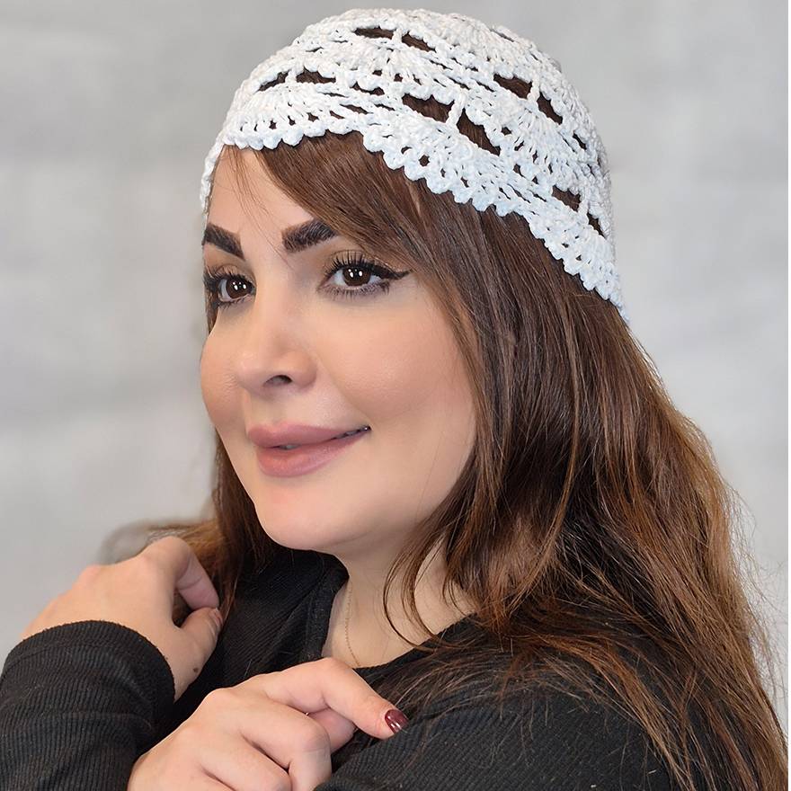 کلاه قلاب بافی رنگی - مانتو پاتریس رشت