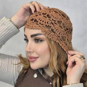 کلاه قلاب بافی رنگی - مانتو پاتریس رشت