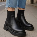 نیم بوت دور کش مشکی - مانتو پاتریس رشت