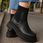 نیم بوت دور کش مشکی - مانتو پاتریس رشت