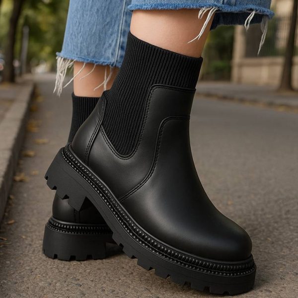 نیم بوت دور کش مشکی - مانتو پاتریس رشت