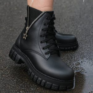 بوت زیپ ستاره مشکی - مانتو پاتریس رشت