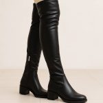 بوت چرم بلند مشکی - مانتو پاتریس رشت