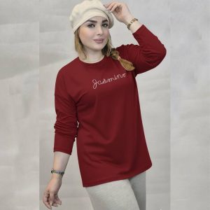 بلوز آستین بلند گلدوزی رنگی