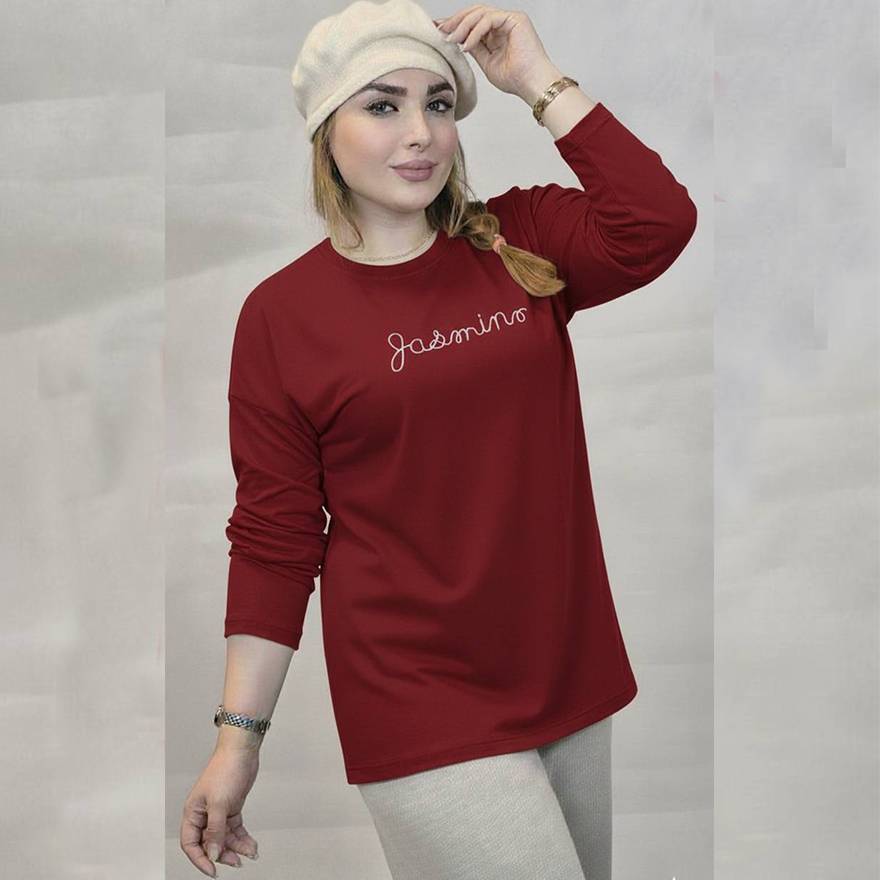 بلوز آستین بلند گلدوزی رنگی