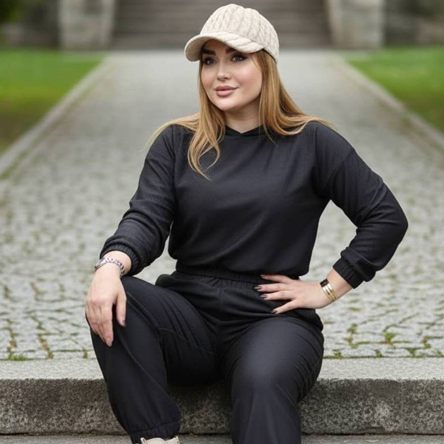 ست هودی شلوار ریلی مشکی