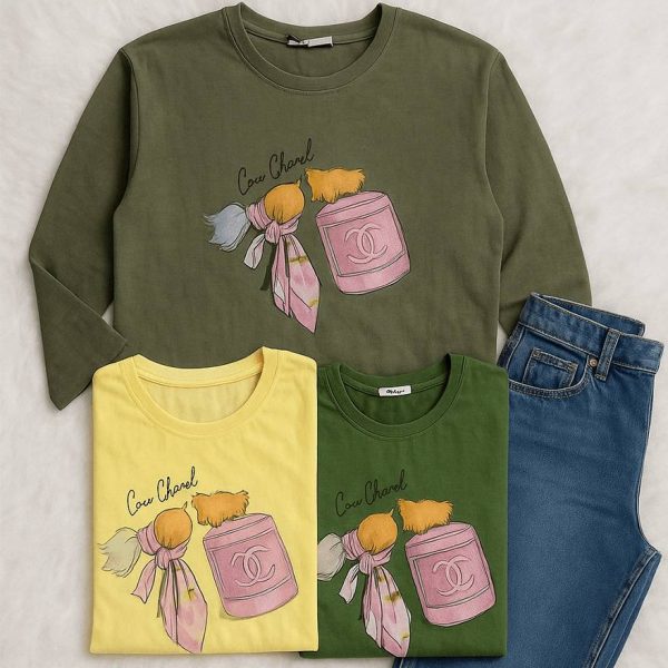 بلوز آستین بلند چاپ چنل - مانتو پاتریس رشت