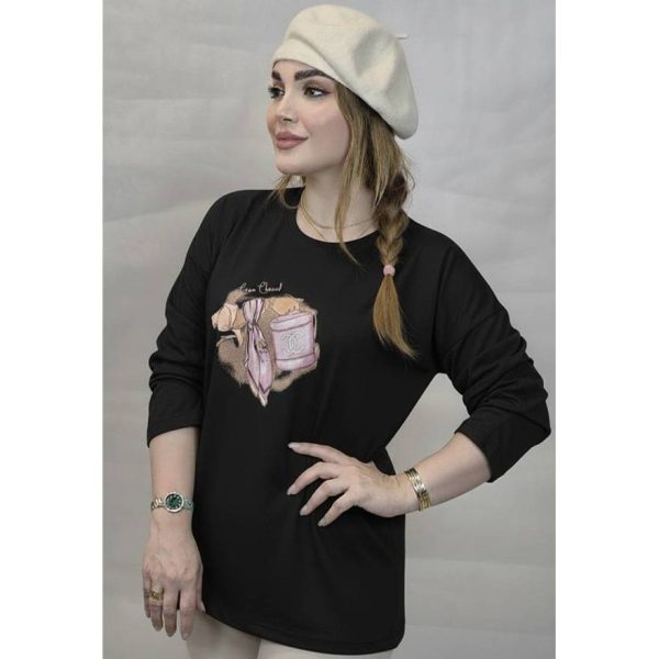 بلوز آستین بلند چاپ چنل - مانتو پاتریس رشت