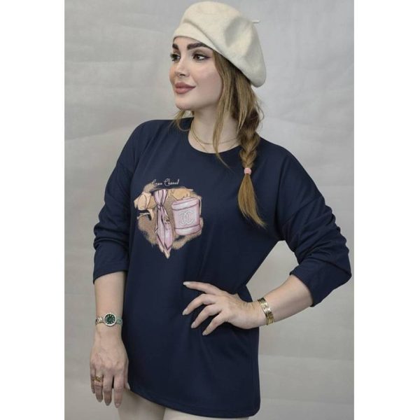 289002441-4 بلوز آستین بلند چاپ چنل - مانتو پاتریس رشت