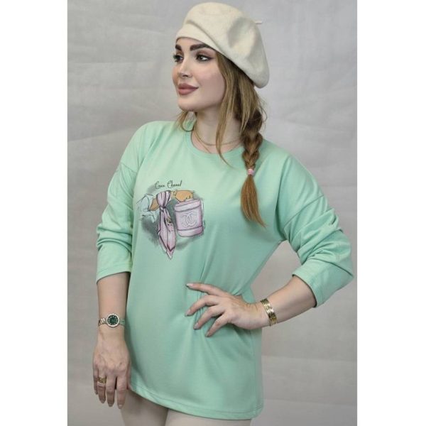 بلوز آستین بلند چاپ چنل - مانتو پاتریس رشت