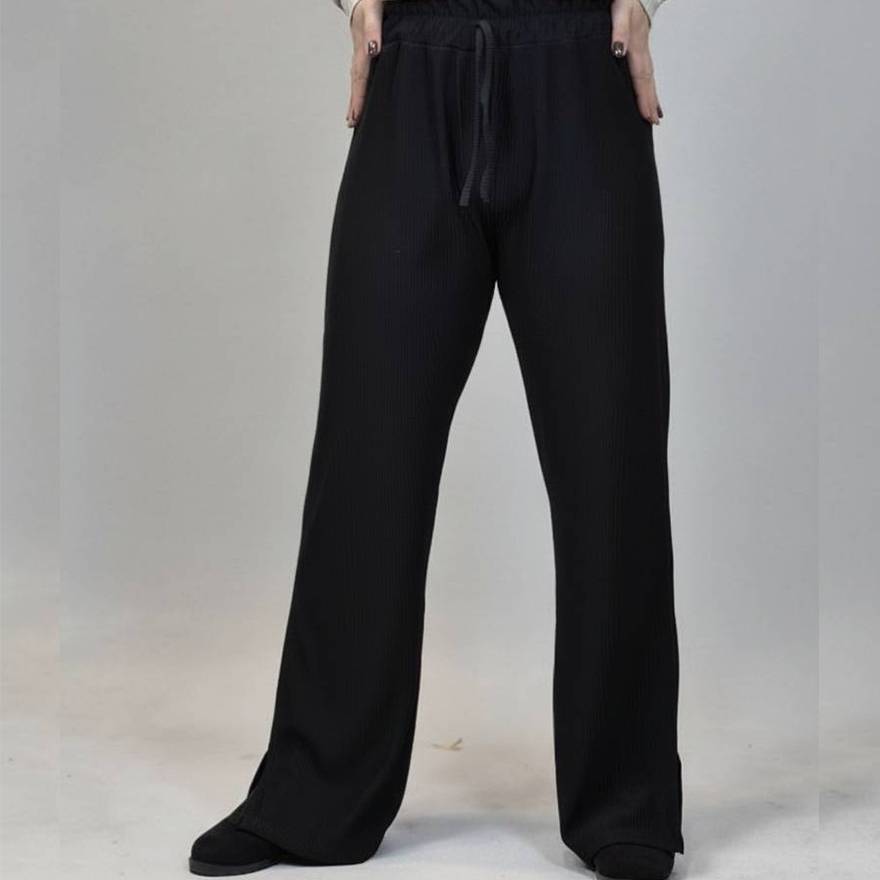 شلوار مشکی ریلی چاکدار - مانتو پاتریس رشت