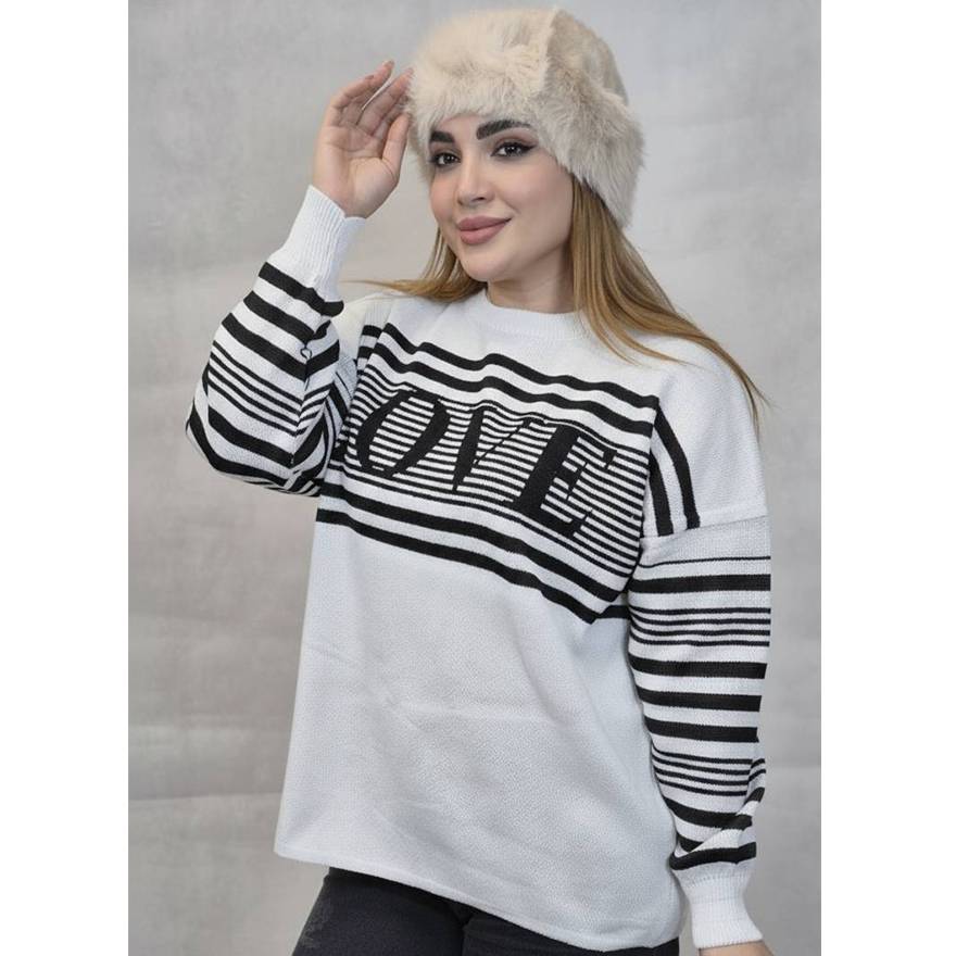 بلوز بافت راه راه لاو - مانتو پاتریس رشت