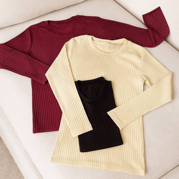 بلوز آستین بلند فانریپ ساده -