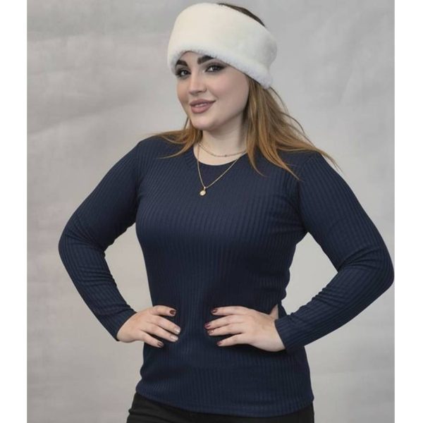 بلوز آستین بلند فانریپ ساده -