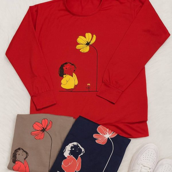 بلوز آستین بلند گل و دختر - مانتو پاتریس رشت