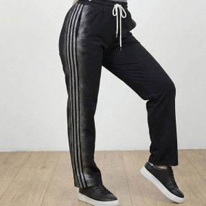 شلوار نیم بگ اسپرت مشکی - مانتو پاتریس رشت