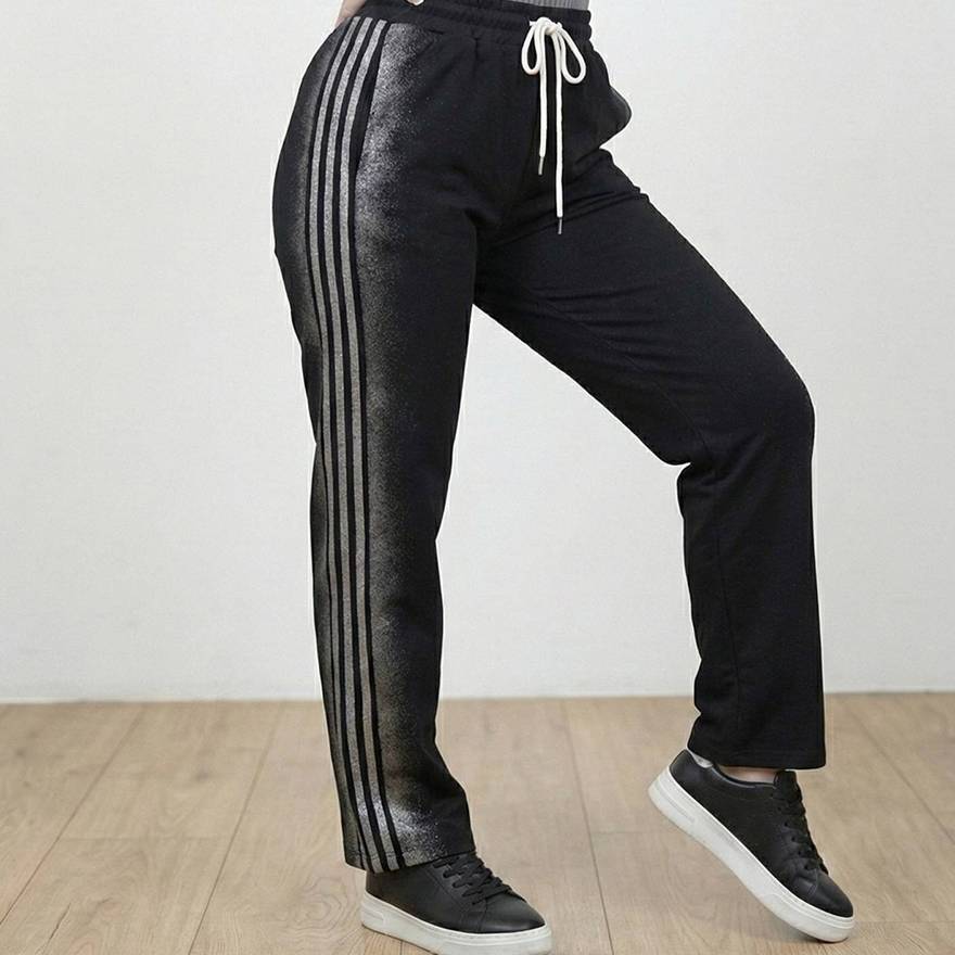 شلوار نیم بگ اسپرت مشکی - مانتو پاتریس رشت