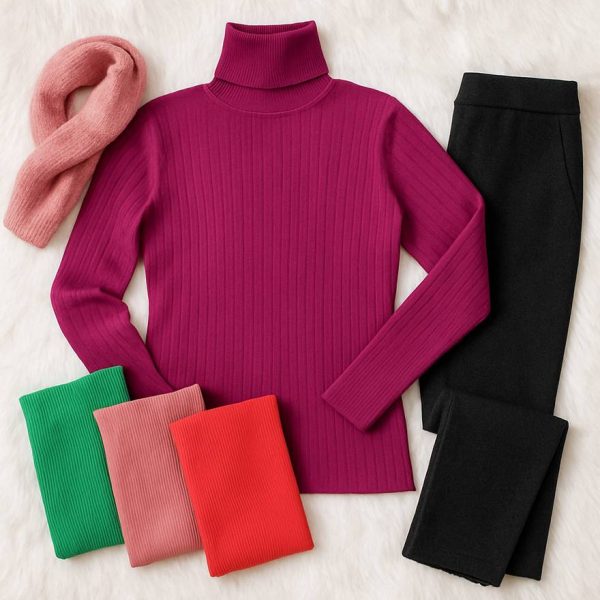 بلوز یقه اسکی فینگری رنگی