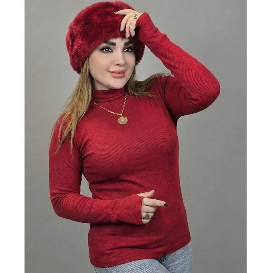 بلوز یقه اسکی فینگری رنگی