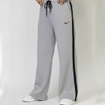 شلوار بگ نوار سفید ملانژ نایک -