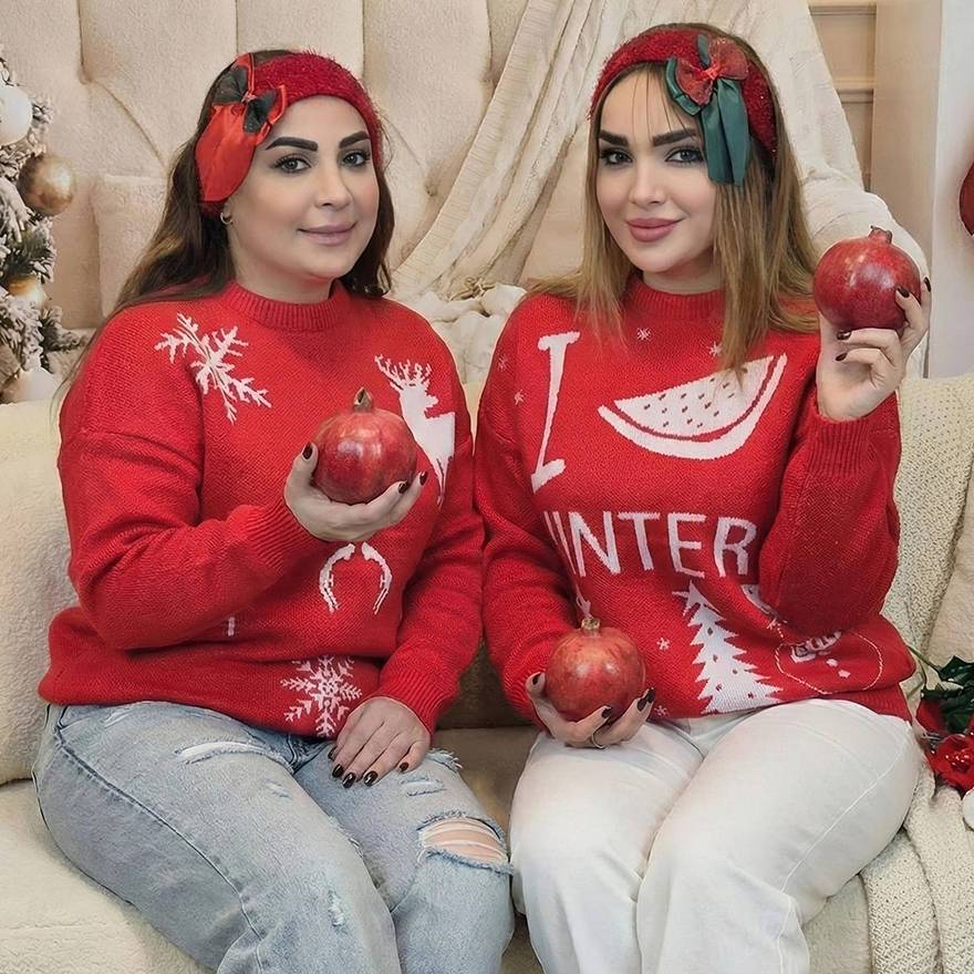 بلوز بافت قرمز یلدایی - مانتو پاتریس رشت