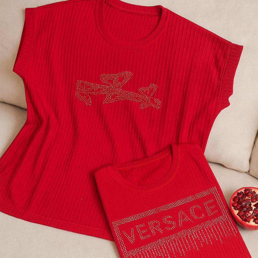 تیشرت فانریپ ریلی قرمز نگینی