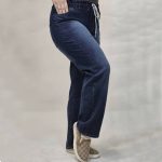 شلوار نیم بگ نیل سرمه ای - مانتو پاتریس رشت