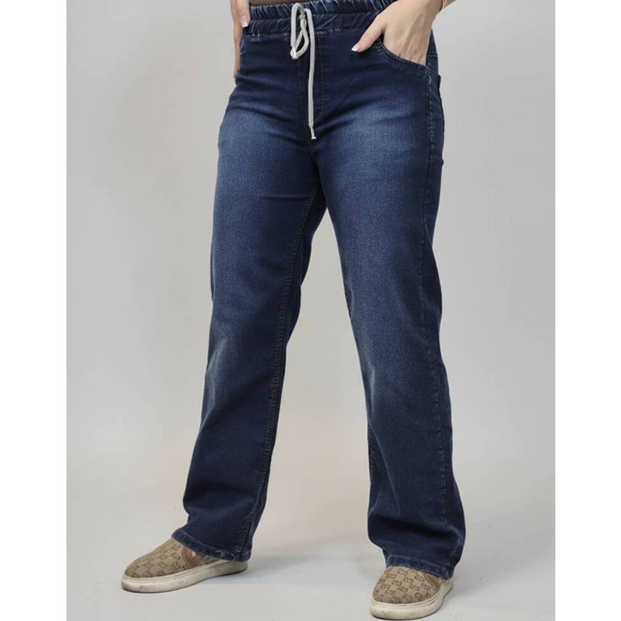 شلوار نیم بگ نیل سرمه ای