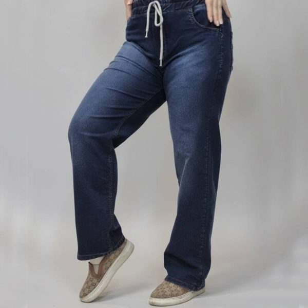 شلوار نیم بگ نیل سرمه ای