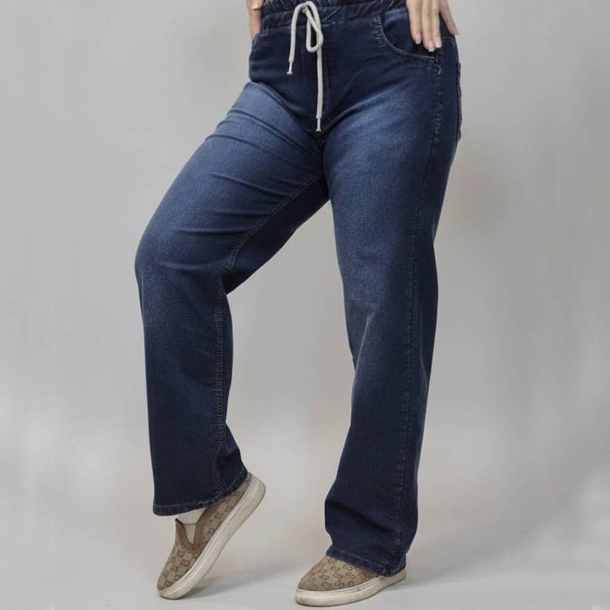 شلوار نیم بگ نیل سرمه ای