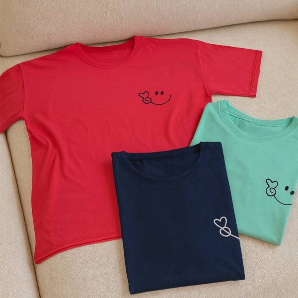 تیشرت نخ پنبه چاپ لبخند