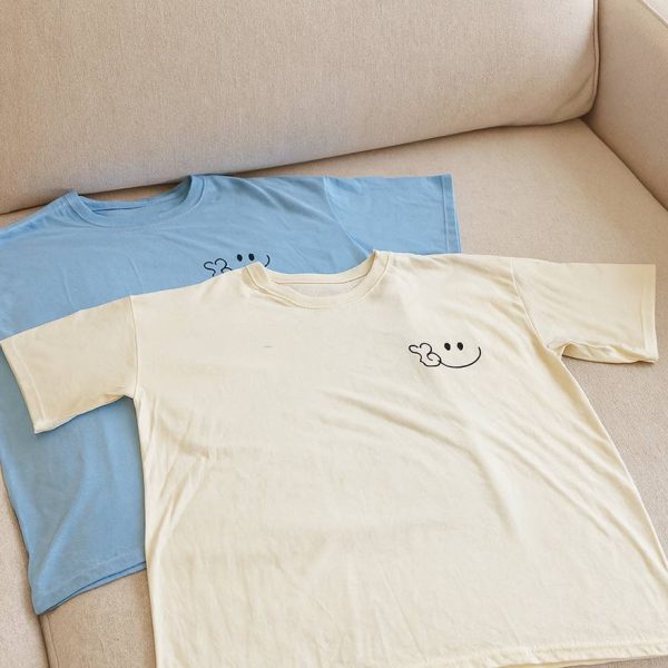 تیشرت نخ پنبه چاپ لبخند - مانتو پاتریس رشت