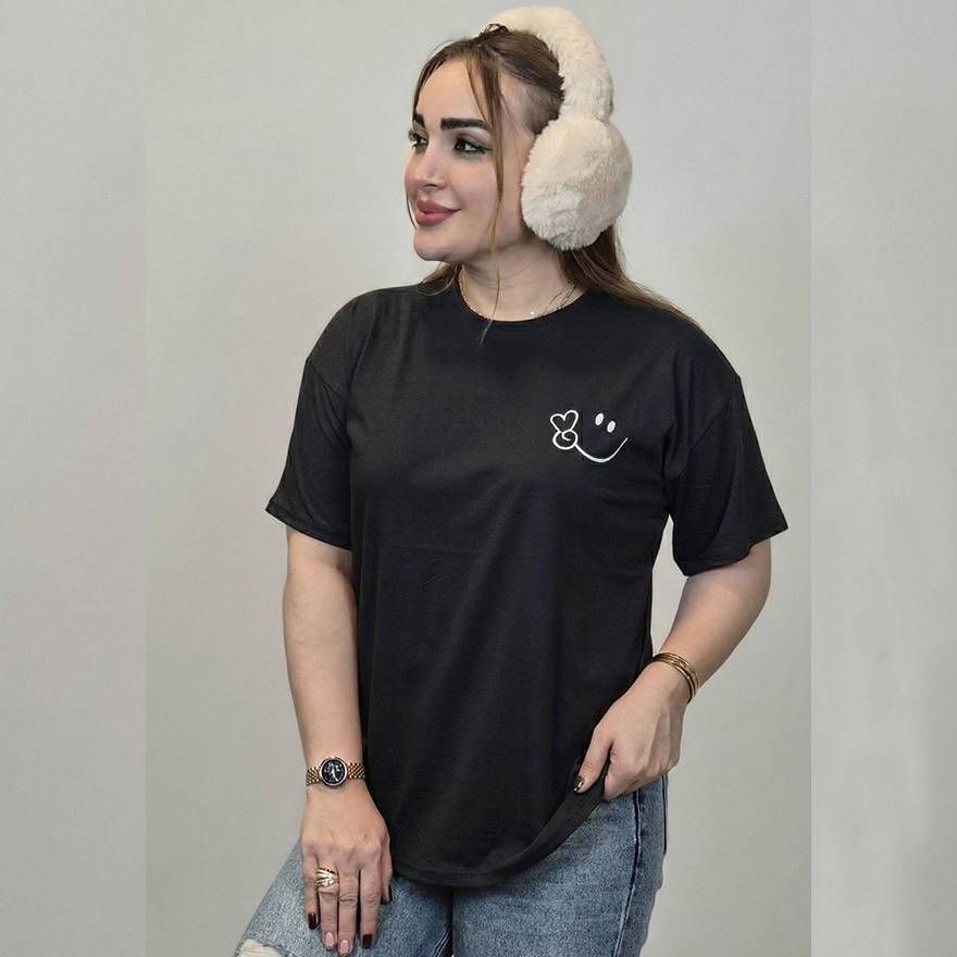 تیشرت نخ پنبه چاپ لبخند