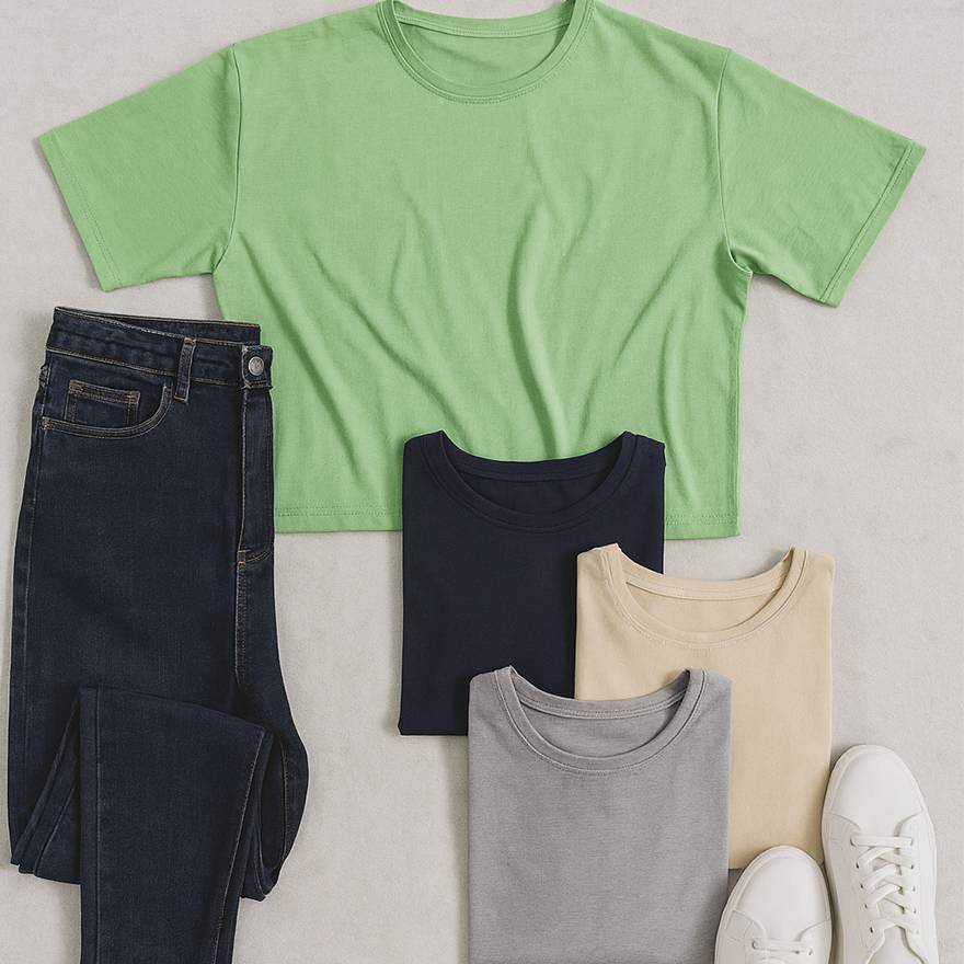 تیشرت کراپ بیسیک رنگی - مانتو پاتریس رشت