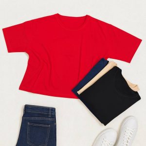 تیشرت کراپ بیسیک رنگی - مانتو پاتریس رشت