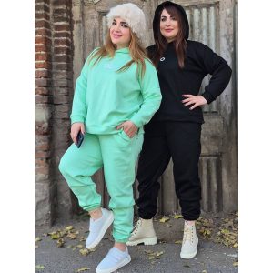 ست هودی شلوار بغل زیپ الو دورس